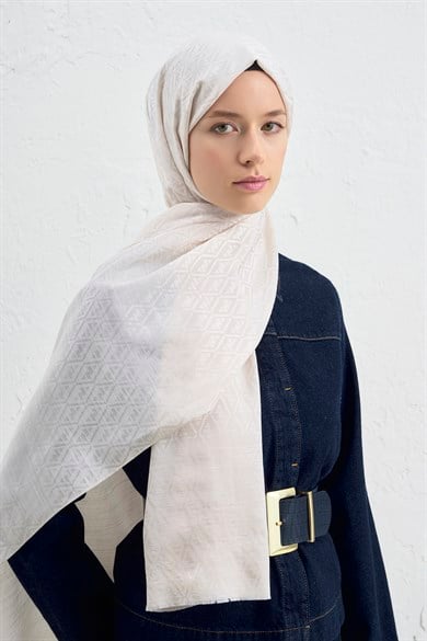 Armine Elegance İpek Pamuk Monogram Şal 17