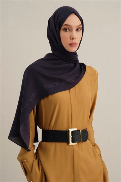 Armine Logo Bordürlü Pamuk İpek Şal 02