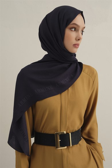 Armine Logo Bordürlü Pamuk İpek Şal 02
