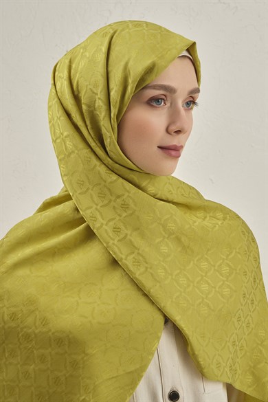 Armine Pamuk  Floş Monogram Zincir Şal 1 54