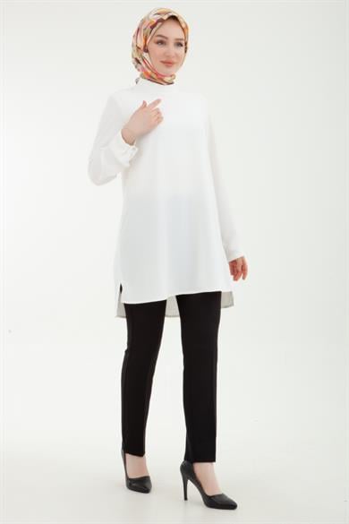 Beli Kemerli Kumaş Pantolon Siyah 23KTD201