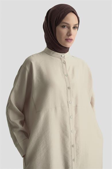 Boydan Düğmeli Rahat Kesim Pantolonlu İkili Takım Taş 25YT669