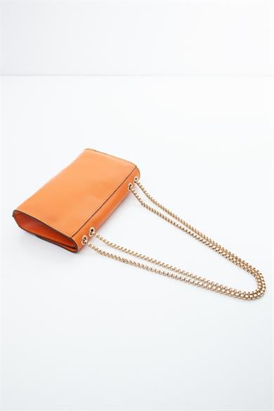Çıt Çıtlı Zincir Askılı Çanta-Orange 23AC026