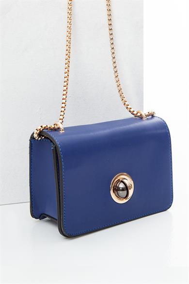 Çıtçıtlı Zincir Askılı Çanta-Saks 23AC025-1