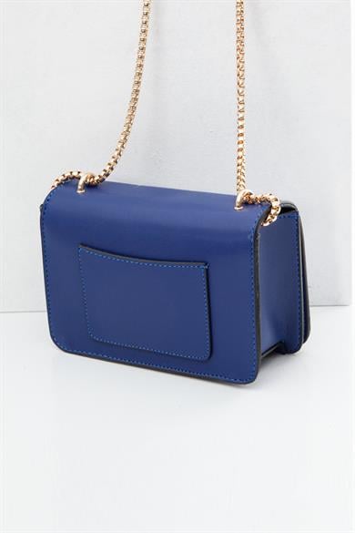 Çıtçıtlı Zincir Askılı Çanta-Saks 23AC025-1