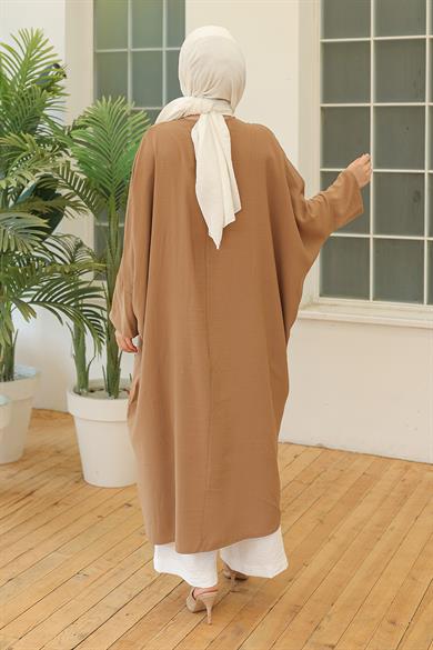 Dantel Desenli Salaş Kesim Tunik Camel 24YT463