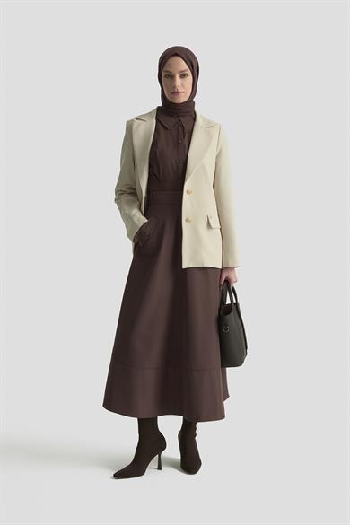 Gold Düğmeli Astarlı Blazer Ceket Taş 25KT520