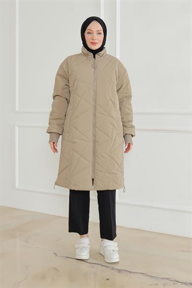 Kolları Ribanalı Kapitone Detaylı Mont-Vizon 24KT726