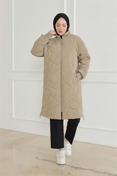 Kolları Ribanalı Kapitone Detaylı Mont-Vizon 24KT726