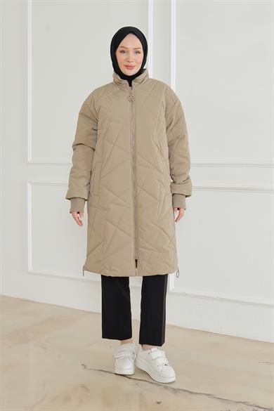 Kolları Ribanalı Kapitone Detaylı Mont-Vizon 24KT726