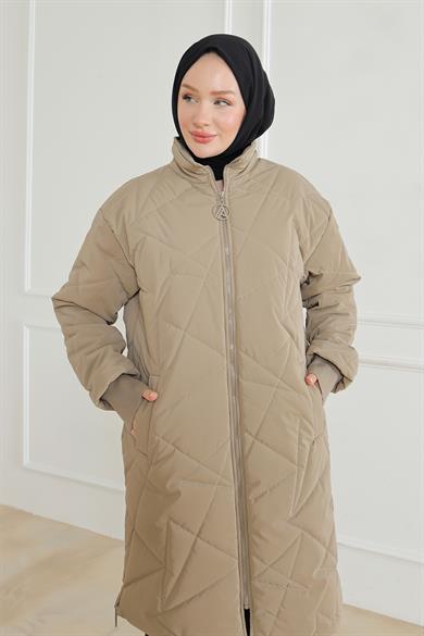 Kolları Ribanalı Kapitone Detaylı Mont-Vizon 24KT726