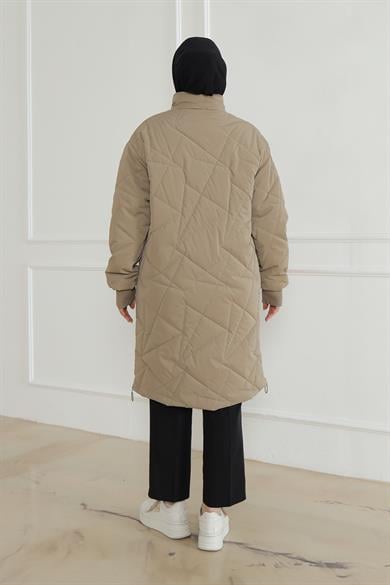 Kolları Ribanalı Kapitone Detaylı Mont-Vizon 24KT726