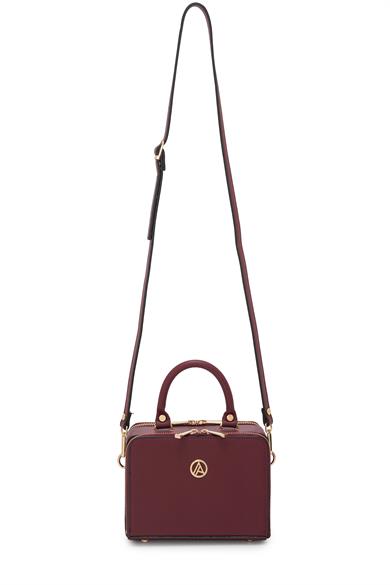 Piramit Çift Körüklü Omuz ve El Çantası Bordo ARM168