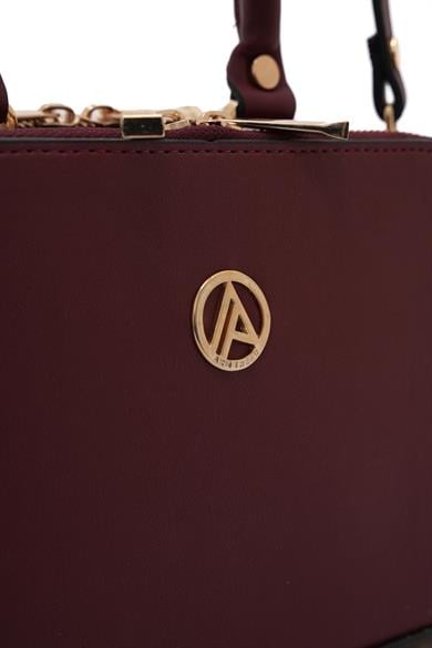 Piramit Çift Körüklü Omuz ve El Çantası Bordo ARM168