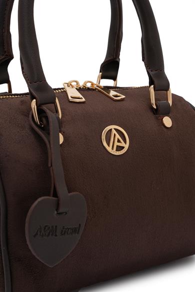 Uzun Askılı Orta Boy Speedy Çanta Kahve Süet ARM140