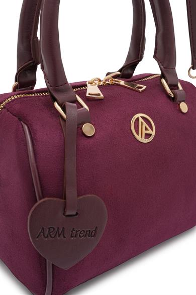 Uzun Askılı Orta Boy Speedy Çanta Bordo Süet ARM140