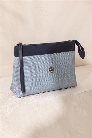 ARMİNE TRENDi Fermuarlı El Çantası-Mavi ARM125