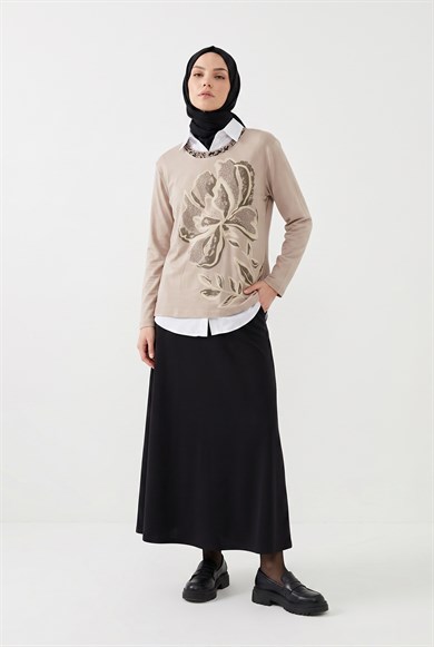 Çiçek Detaylı Anne Penyesi Bej 25YTD482