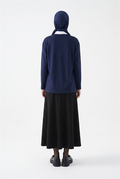 Çiçek Detaylı Anne Penyesi Lacivert 25YTD482