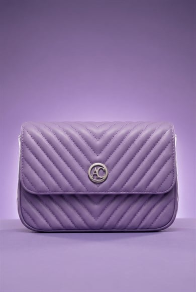 Çıtçıtlı El ve Omuz Çantası-Mor 23AC042