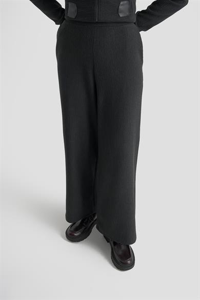 Deri Detaylı Fitilli Pantolonlu İkili Takım Antrasit 25KT649