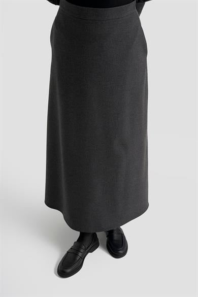 Düğmeli Cep Detaylı Gömlek Yaka Etekli İkili Takımı Antrasit 25KT6111