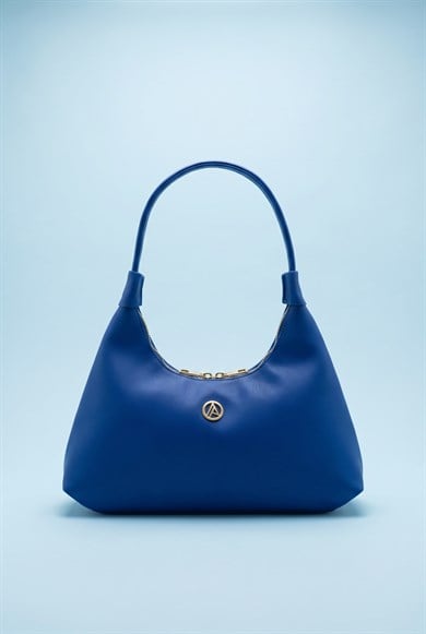 Fermuarlı El ve Omuz Çantası-Saks ARM101