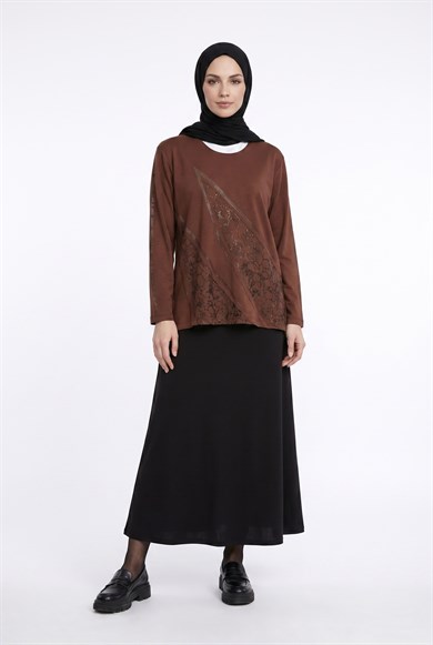 Kendinden Desenli Taş Detaylı Anne Penyesi Kiremit 25YTD481