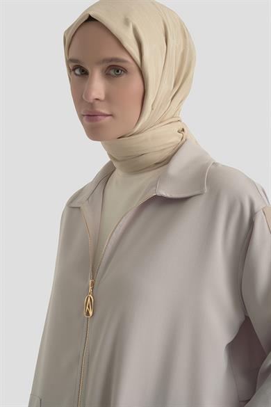 Kolları Şerit Detaylı Boydan Fermuarlı Allerli Giy Çık Taş 26YT516