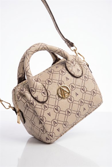 Mini Boy Speedy Çanta Bej Baskılı ARM136