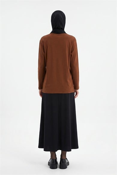 Taş Detaylı Kendinden Desenli Anne Penyesi Kiremit 25YTD480