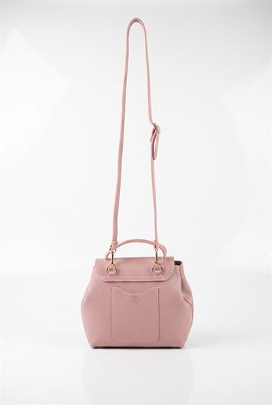 Yuvarlak Kapaklı Mini El ve Omuz Çantası Pudra ARM194