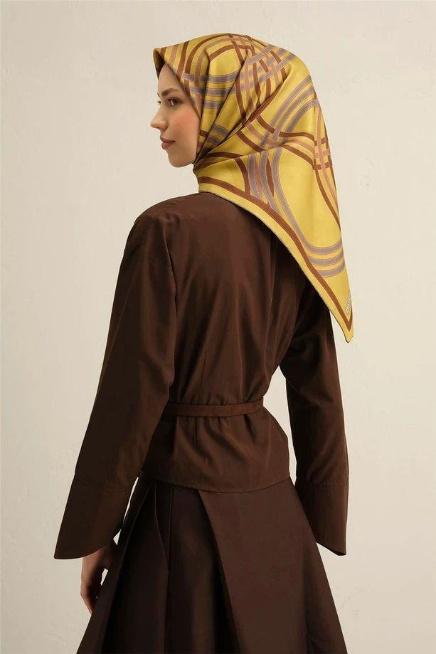 Armine Desenli Saf İpek Sura Eşarp 9333-56