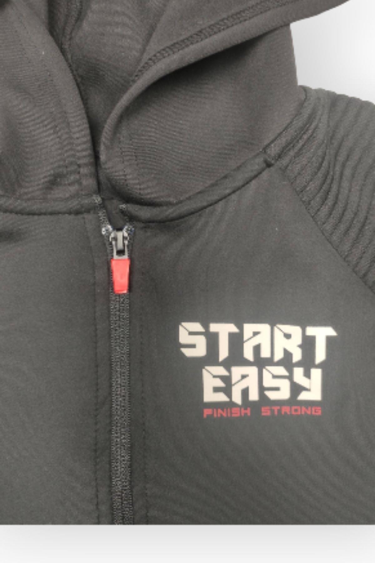 Erkek Çocuk Fermaurlı Sweatshirt Siyah - Geopan