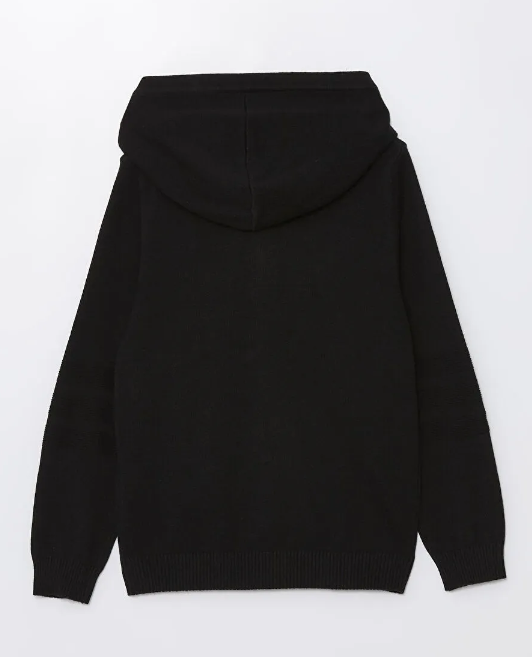 Erkek Çocuk Fermaurlı Sweatshirt Siyah - Alex