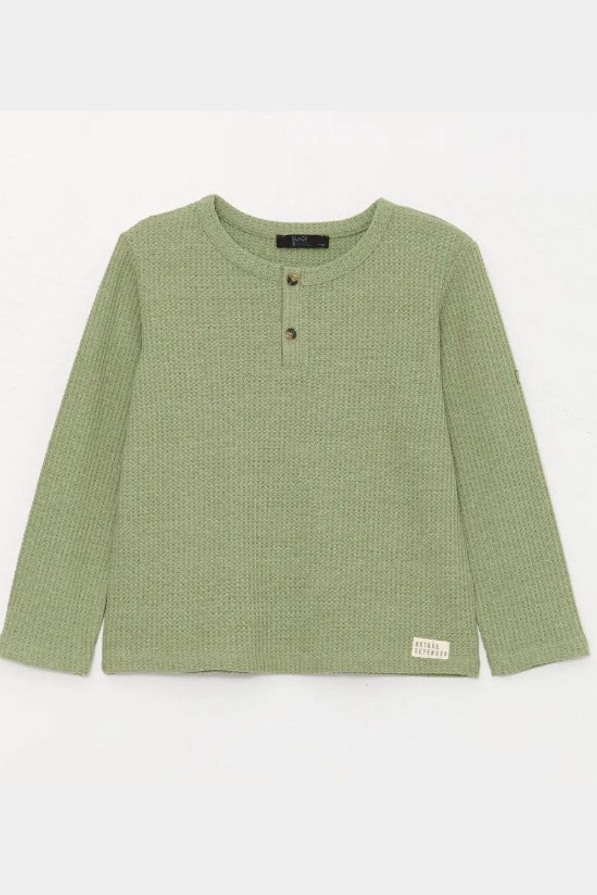 Erkek Çocuk Sweatshirt Yeşil - Waffle