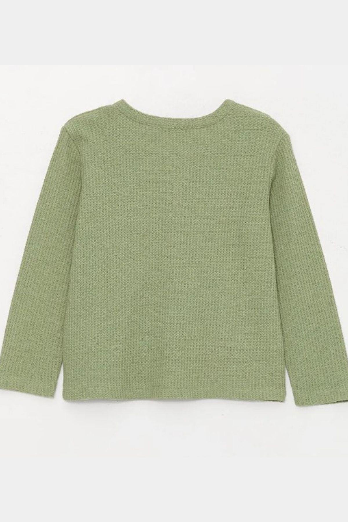 Erkek Çocuk Sweatshirt Yeşil - Waffle