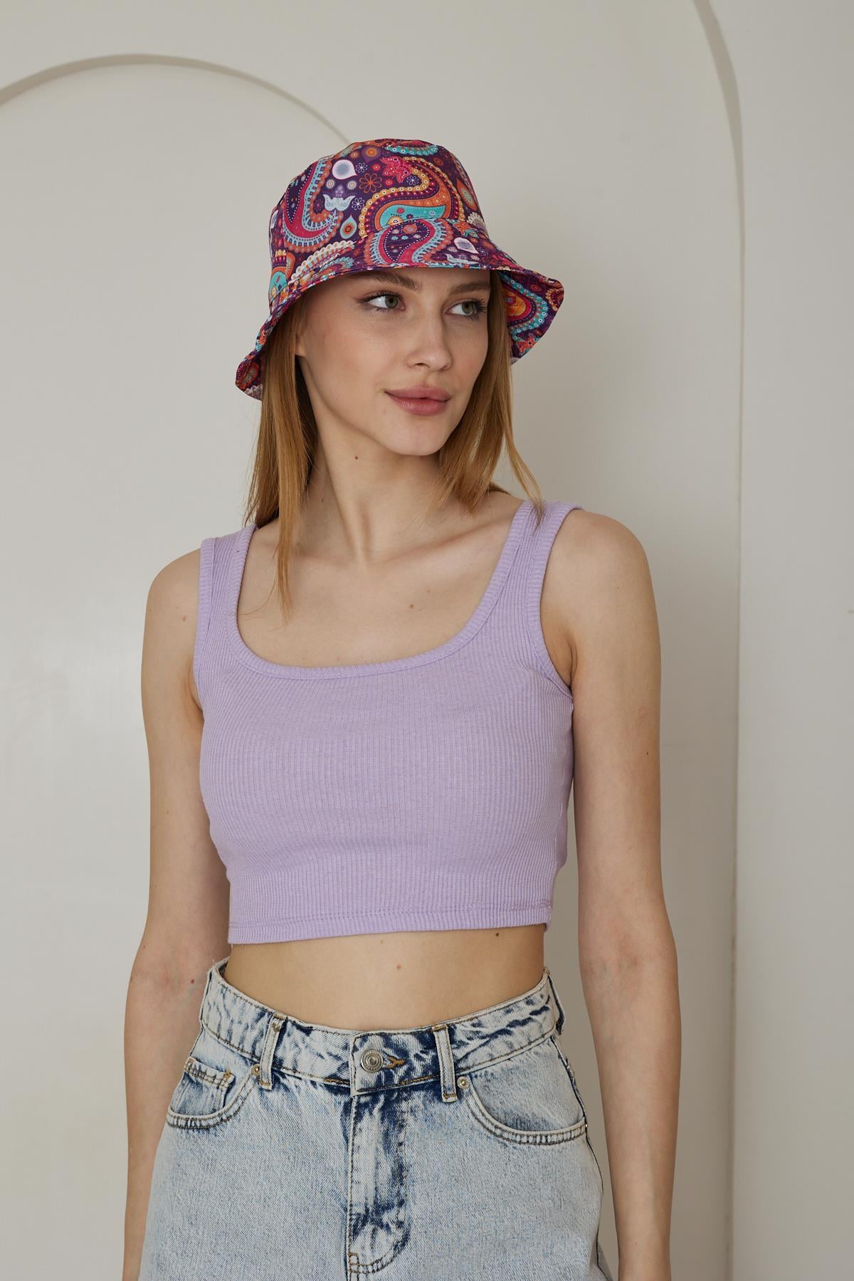 Kadın Yazlık Desenli Bucket Şapka Pembe - Hope