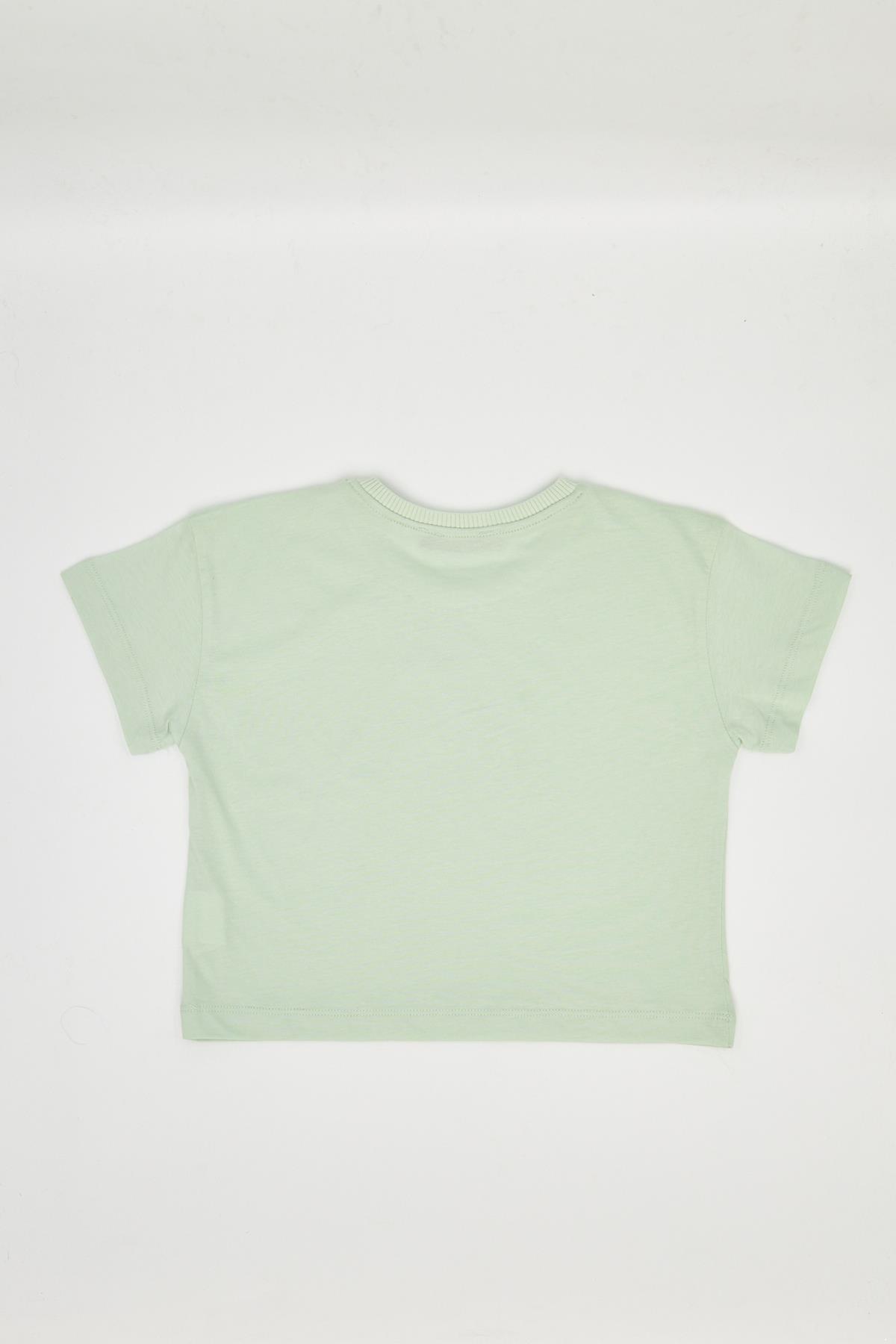 Kız Çocuk Crop Tshirt Yeşil - Aleyna