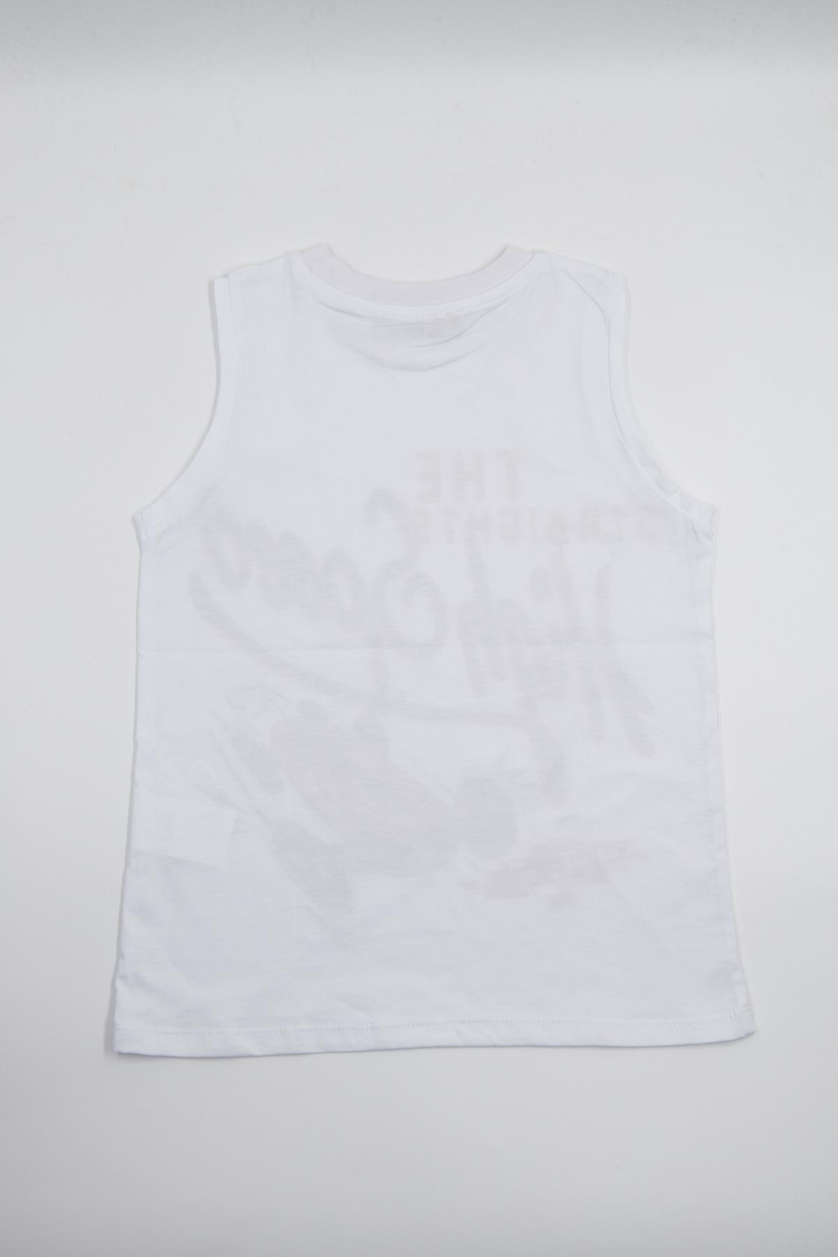 Erkek Çocuk Kolsuz Tshirt Beyaz - Tara