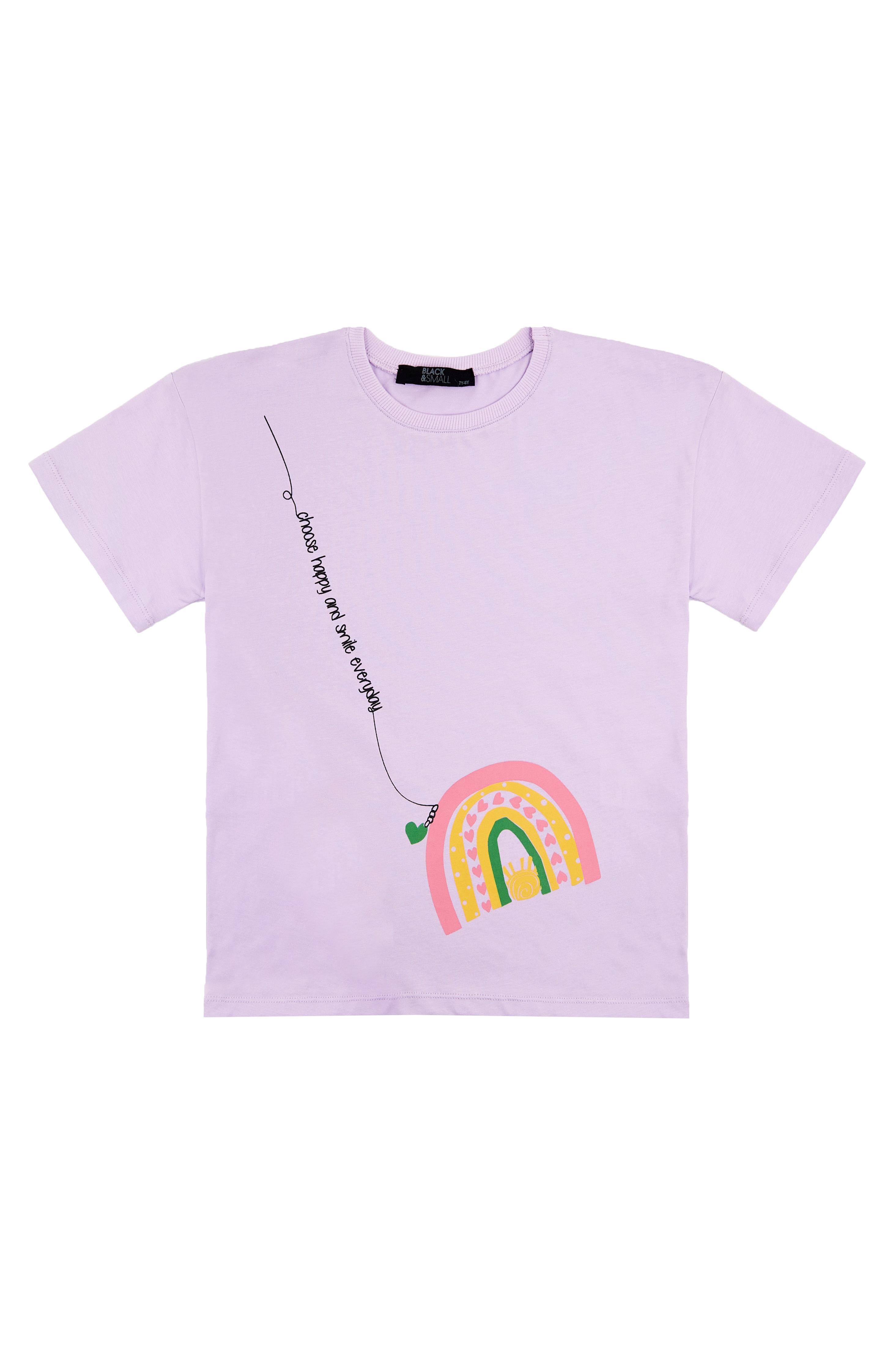 Kız Çocuk Mor Tshirt Baskılı- Wear