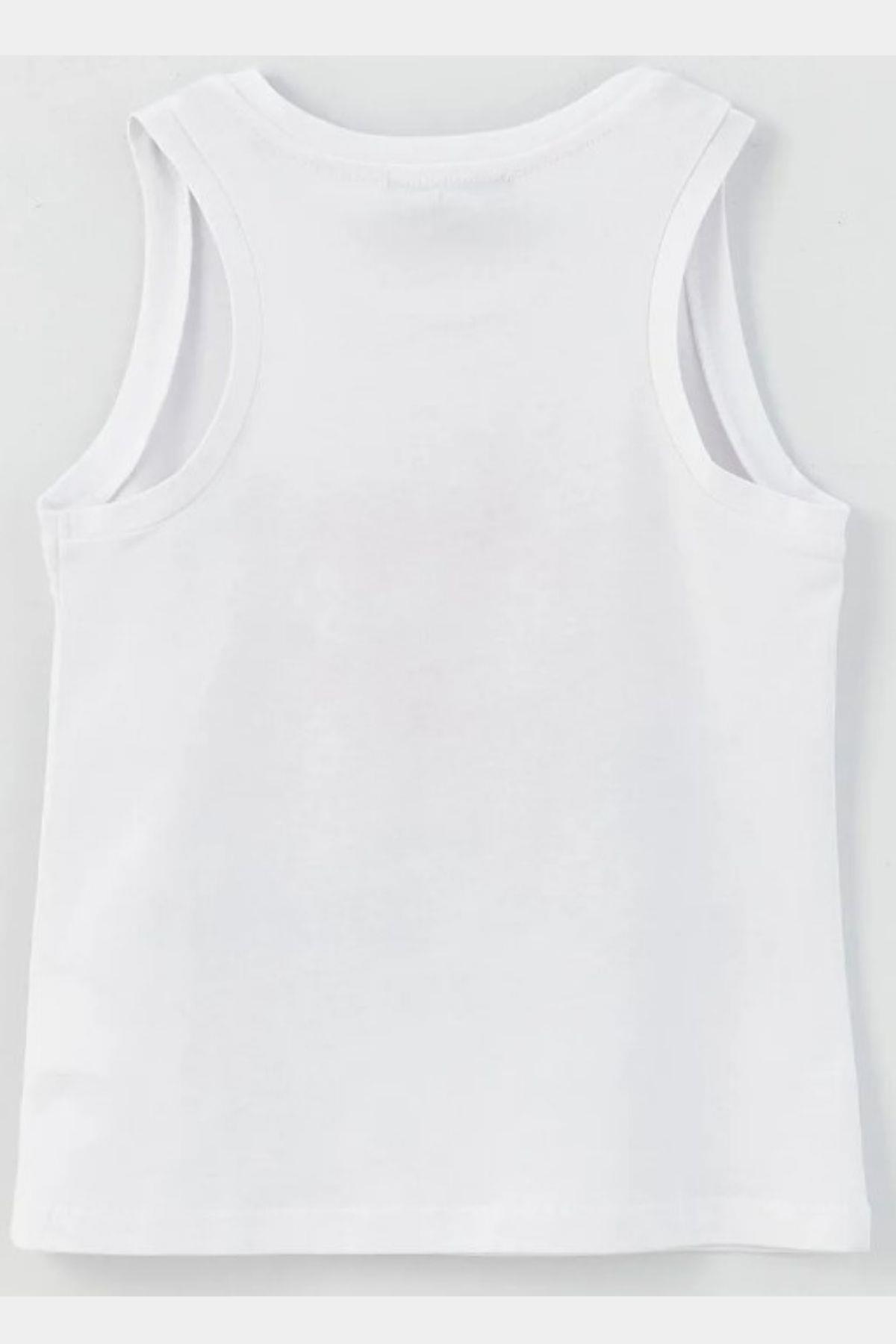 Kız Çocuk Pamuklu Tshirt Beyaz - Surfy