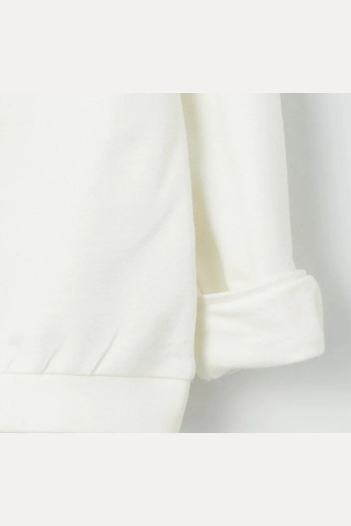 Kız Çocuk Sweatshirt Baskılı Beyaz- Miranda
