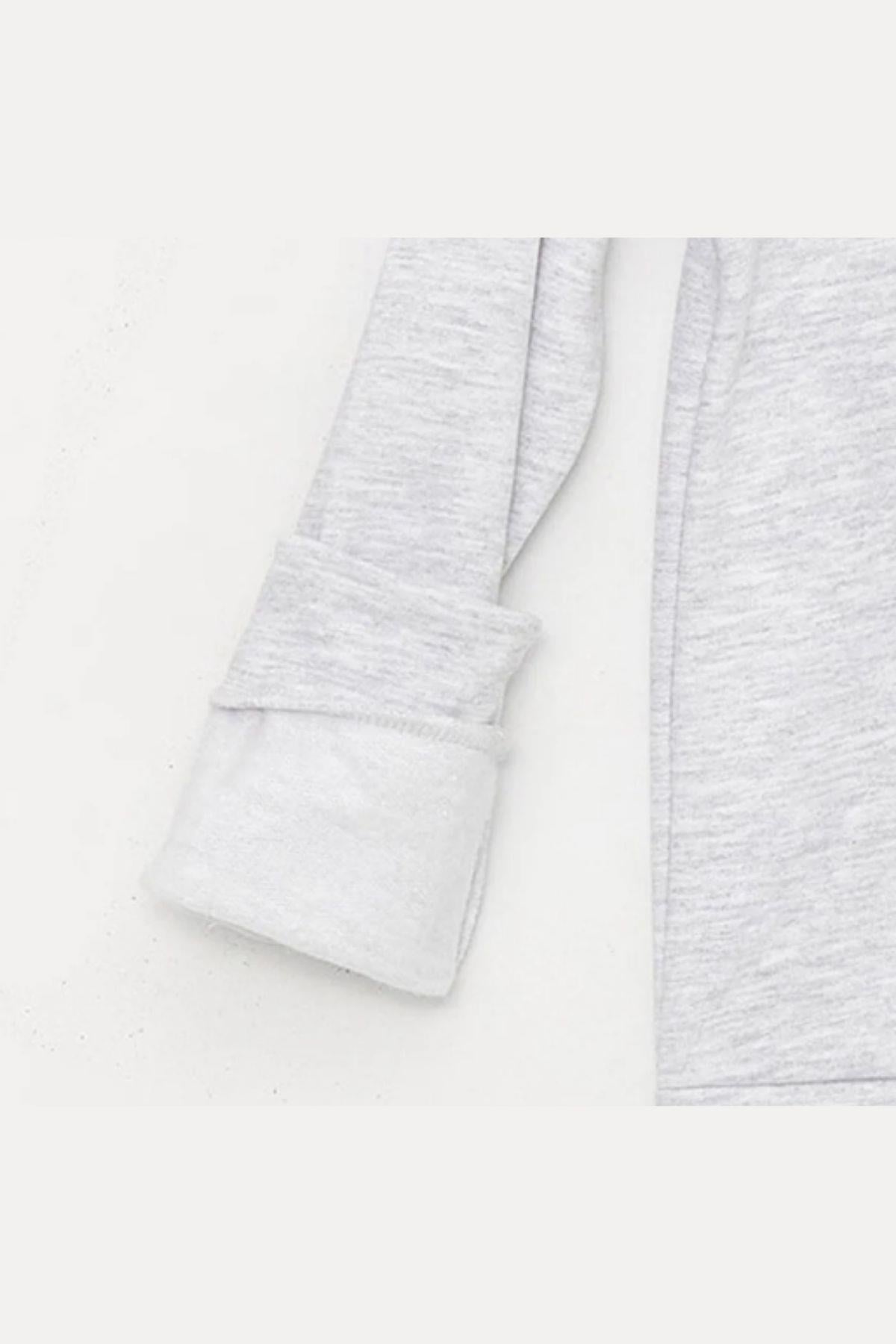 Kız Çocuk Sweatshirt Baskılı Gri Melanj- Miranda
