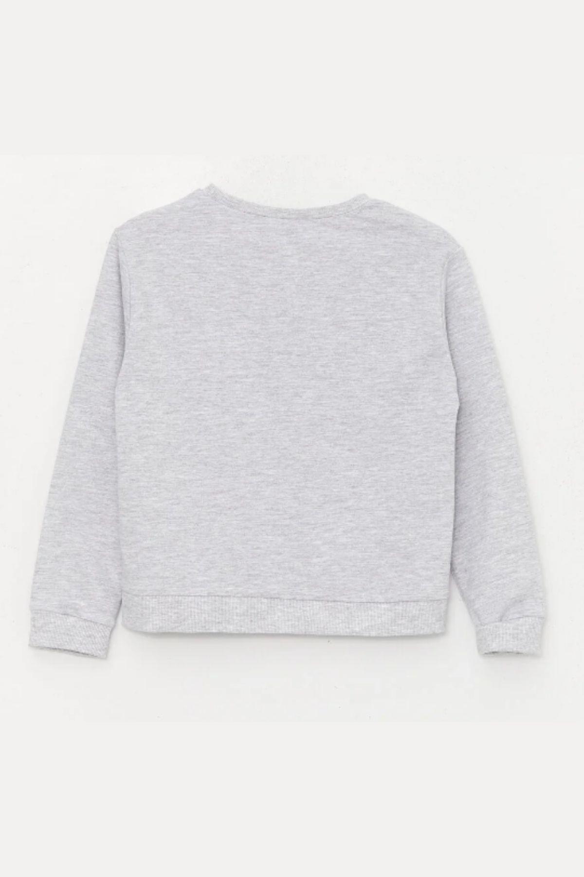 Kız Çocuk Sweatshirt Baskılı Gri- Serena