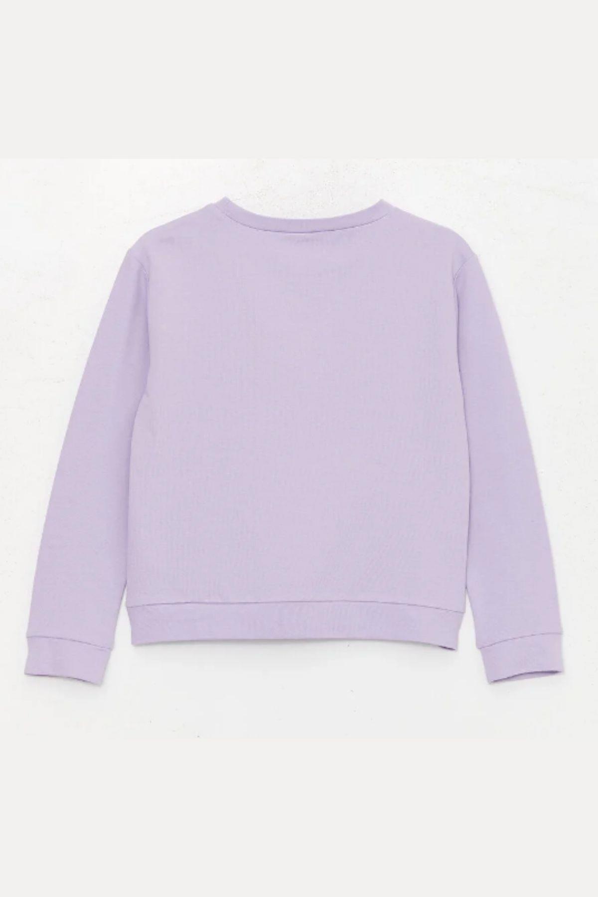 Kız Çocuk Sweatshirt Baskılı Mor- Serena