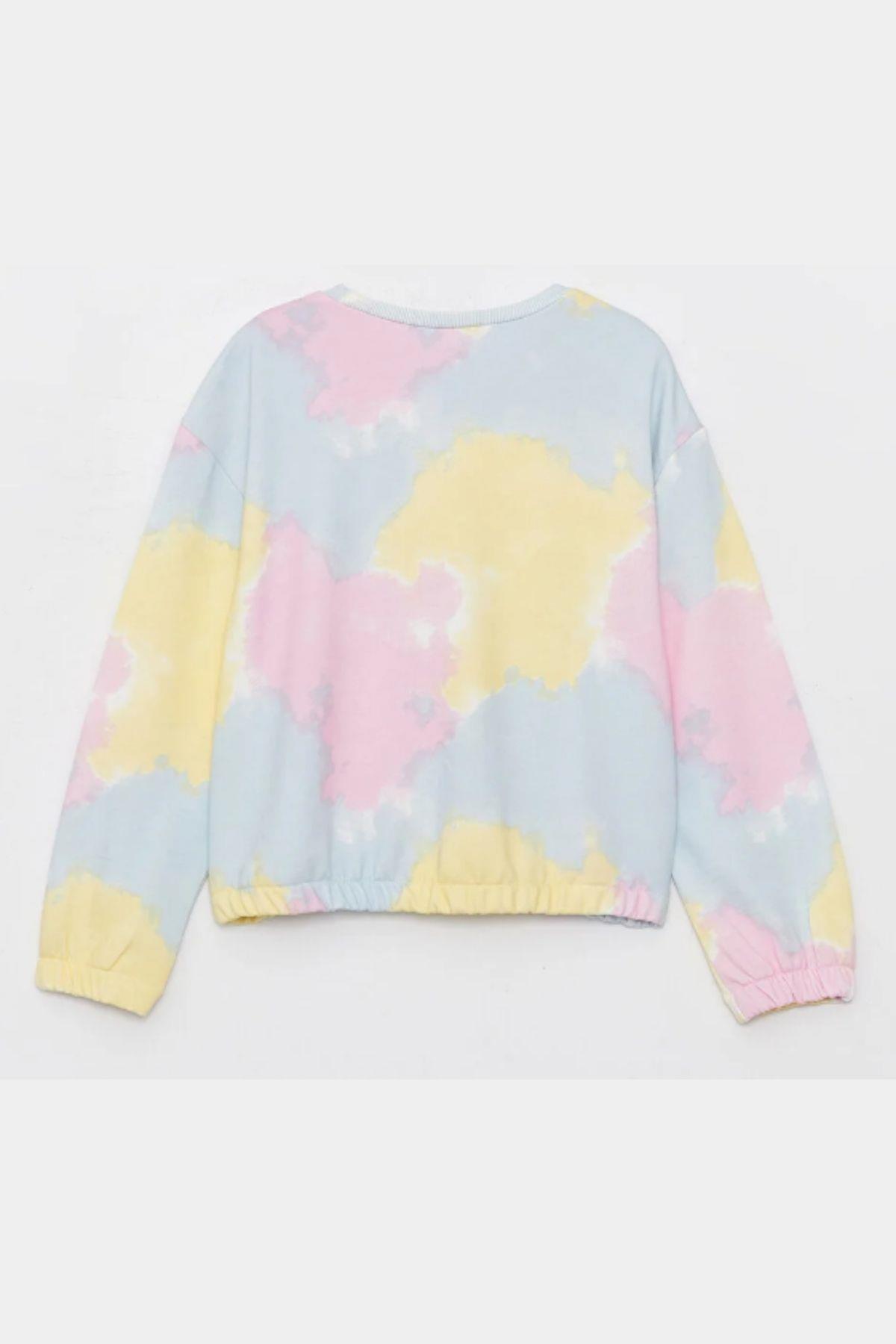 Kız Çocuk Sweatshirt Batik Desenli Sarı- Mila