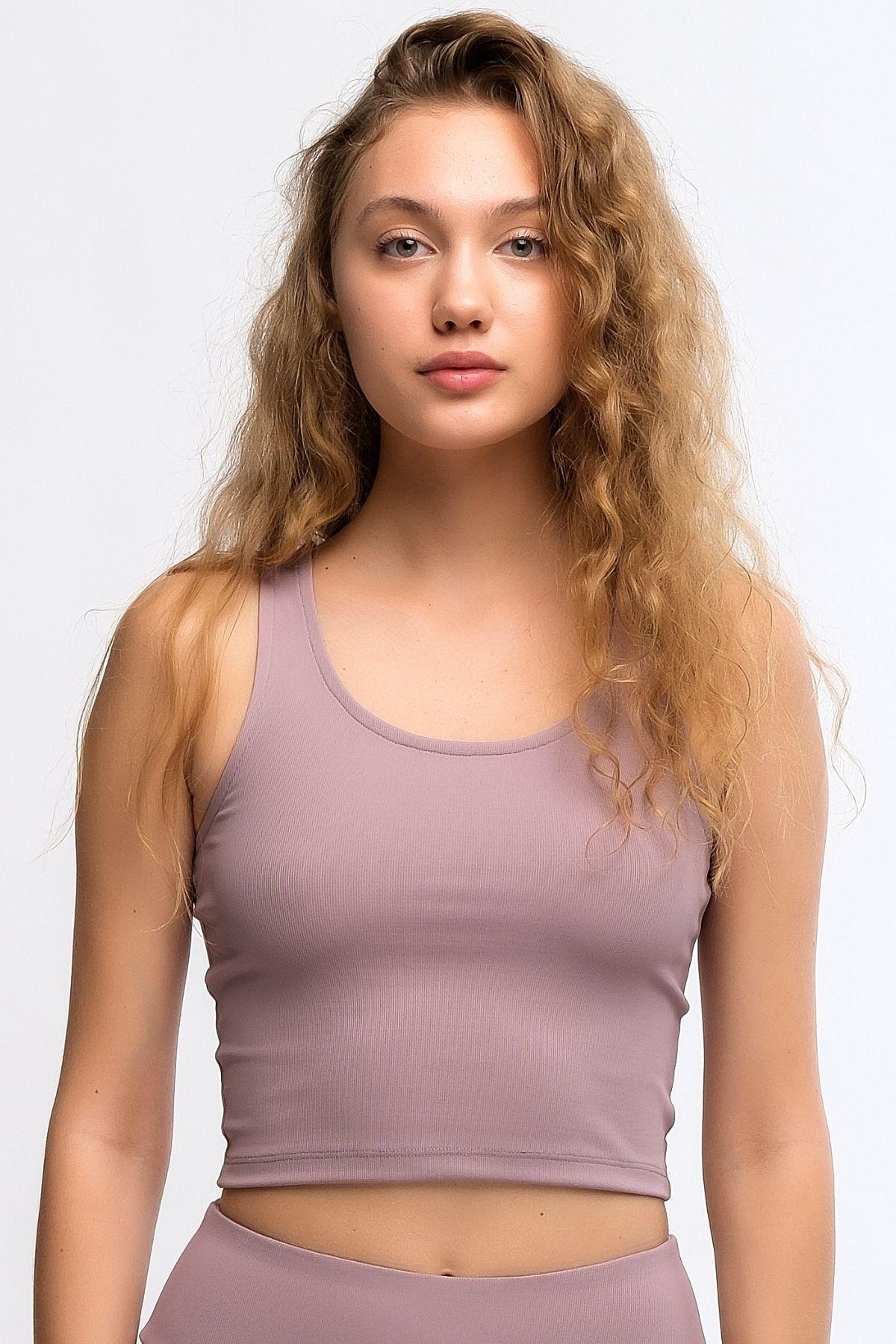 Rose Kadın Fitilli Askılı Crop Atlet - Luna
