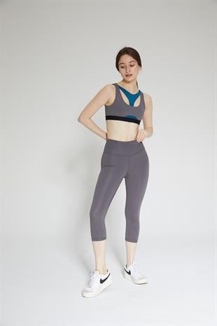 Antrasit Kadın Yüksek Bel Soft Touch Kapri Diz Altı Tayt - Fiona