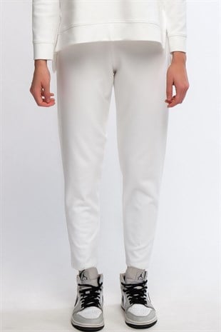 Ekru Kadın Havuç Paça Eşofman Altı Carrot Fit Pantolon - Bunny